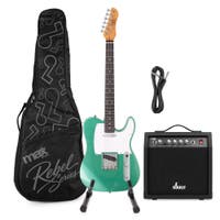 MAX Rebel TE Elektrische gitaar - Compleet incl. tas, standaard en versterker - Metallic Green
