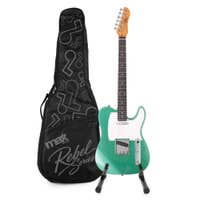 MAX Rebel TE Elektrische gitaar - Roasted maple hals - Incl. tas en standaard - Metallic Green