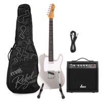 MAX Rebel TE Elektrische gitaar - Compleet incl. tas, standaard en versterker - Metallic Silver