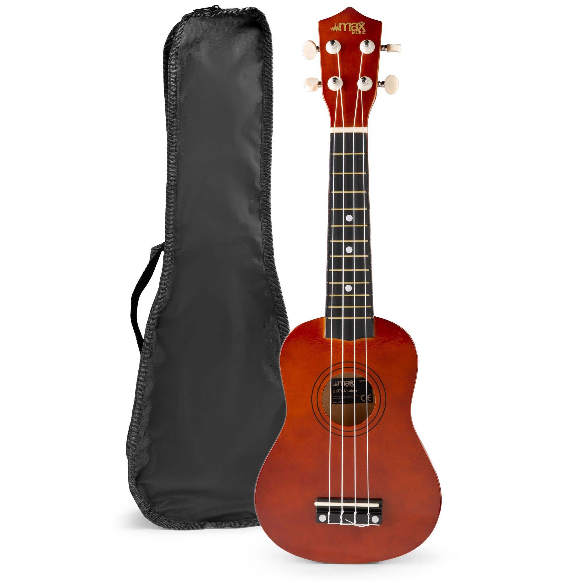 MAX UKEY 21"Ukelele set met vele accessoires - Bruin (hout)