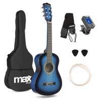 Retourdeal - MAX SoloArt Junior 1/4 - Akoestische kindergitaar - Complete starterset met accessoires - Blauw