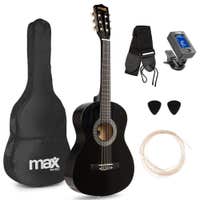 Retourdeal - MAX SoloArt Junior 3/4 - Akoestische kindergitaar - Complete starterset met accessoires - Zwart