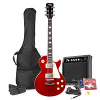 Max Gigkit SC Elektrische gitaar 4/4 - complete set met 40 Watt versterker en accessoires - Donker rood