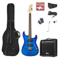 Retourdeal - Max GigKit Elektrische gitaar 4/4 - Met 40 Watt versterker en accessoires - Donker blauw