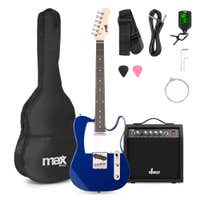 MAX GigKit T-series elektrische gitaar - Met 36 gitaarlessen - Starterset met versterker - Blauw