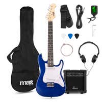 MAX GigKit Junior 3/4 - Elektrische kindergitaar - Complete starterset met accessoires - Blauw