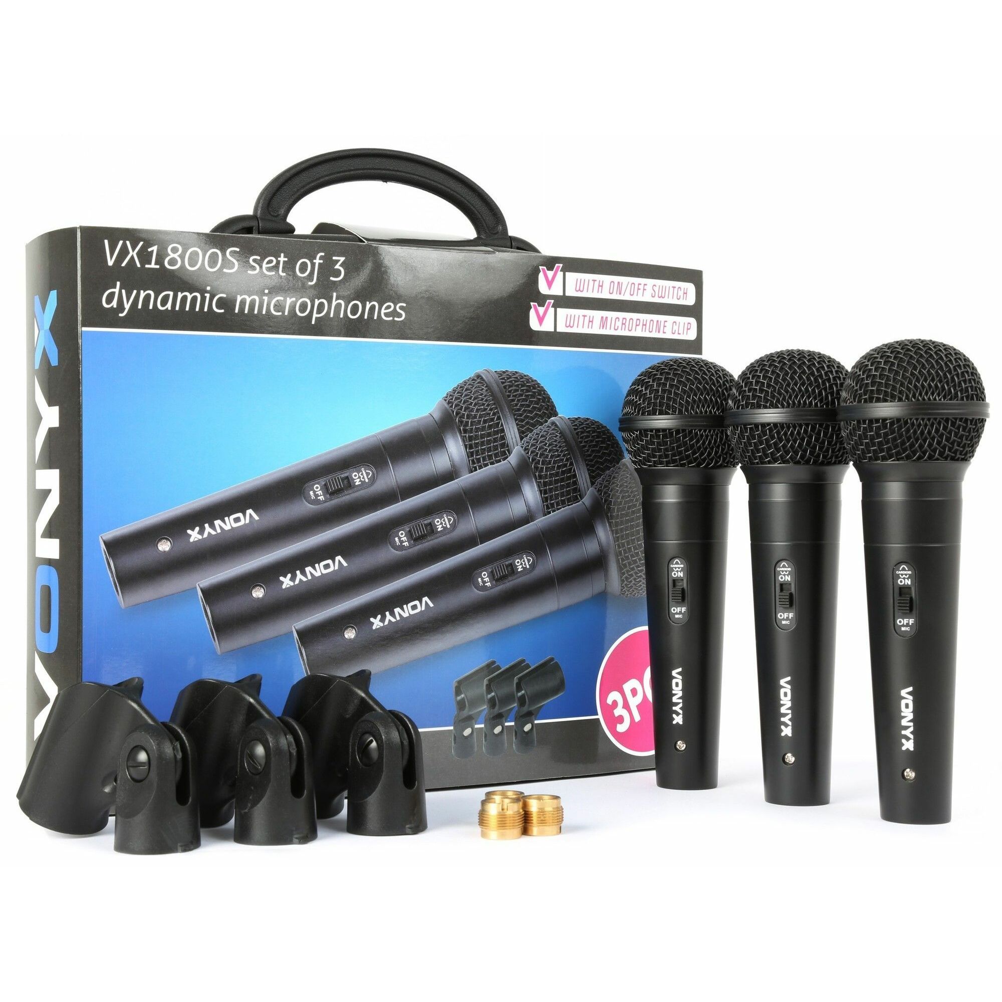 Retourdeal - Vonyx VX1800S Dynamische microfoonset van 3 microfoons