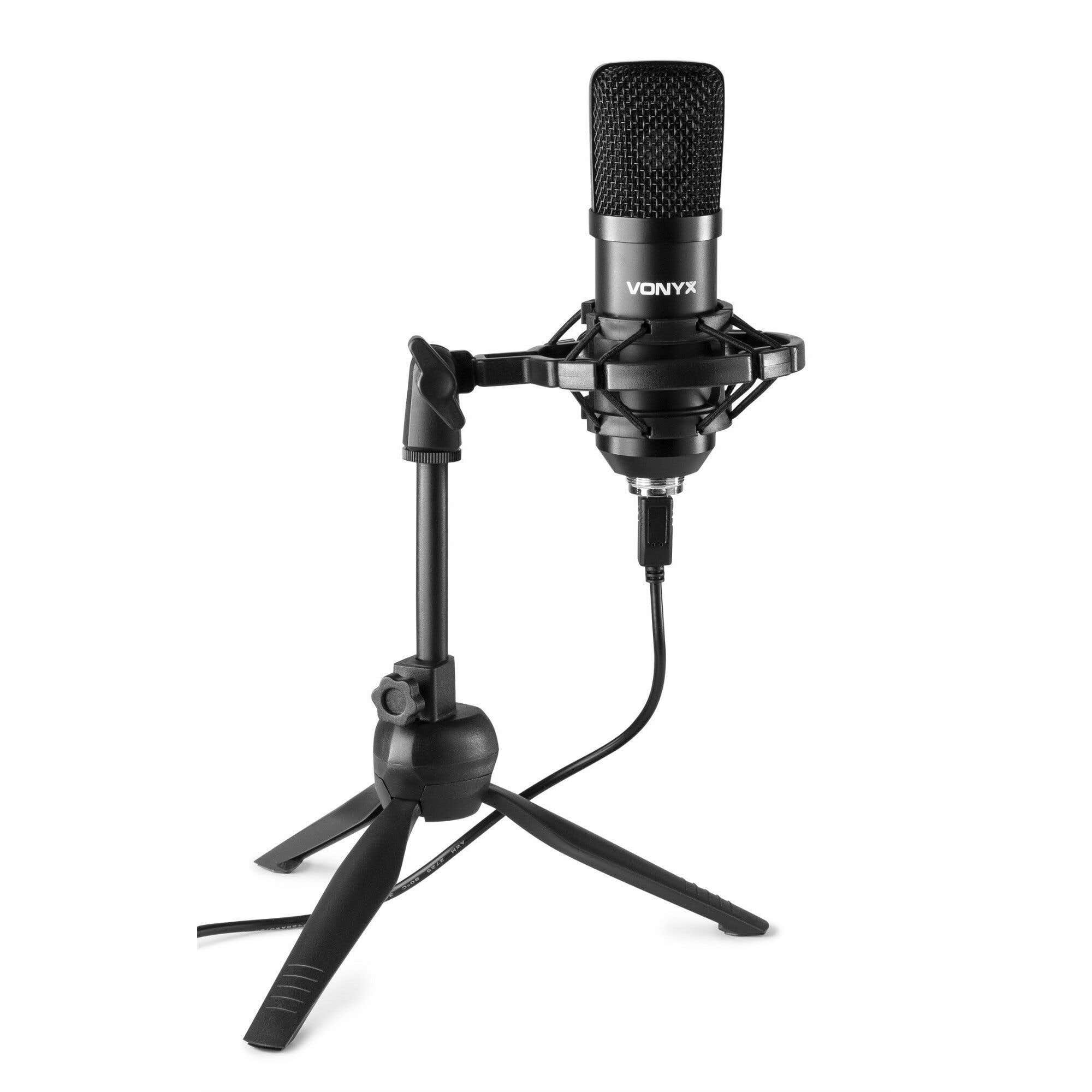 Retourdeal - Vonyx CM300B USB studio condensator microfoon - Zwart