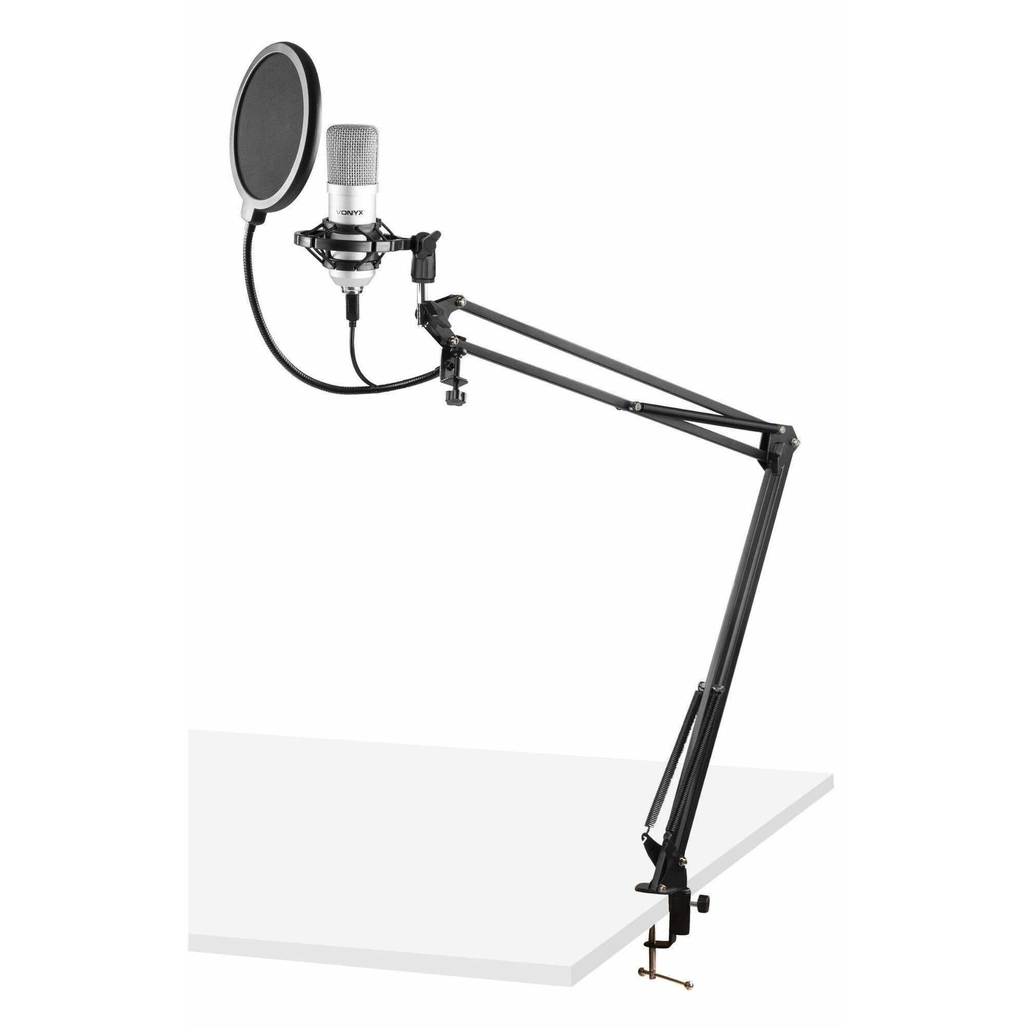 Retourdeal - Vonyx CMS300S USB Studio microfoon met verstelbare arm - Titanium