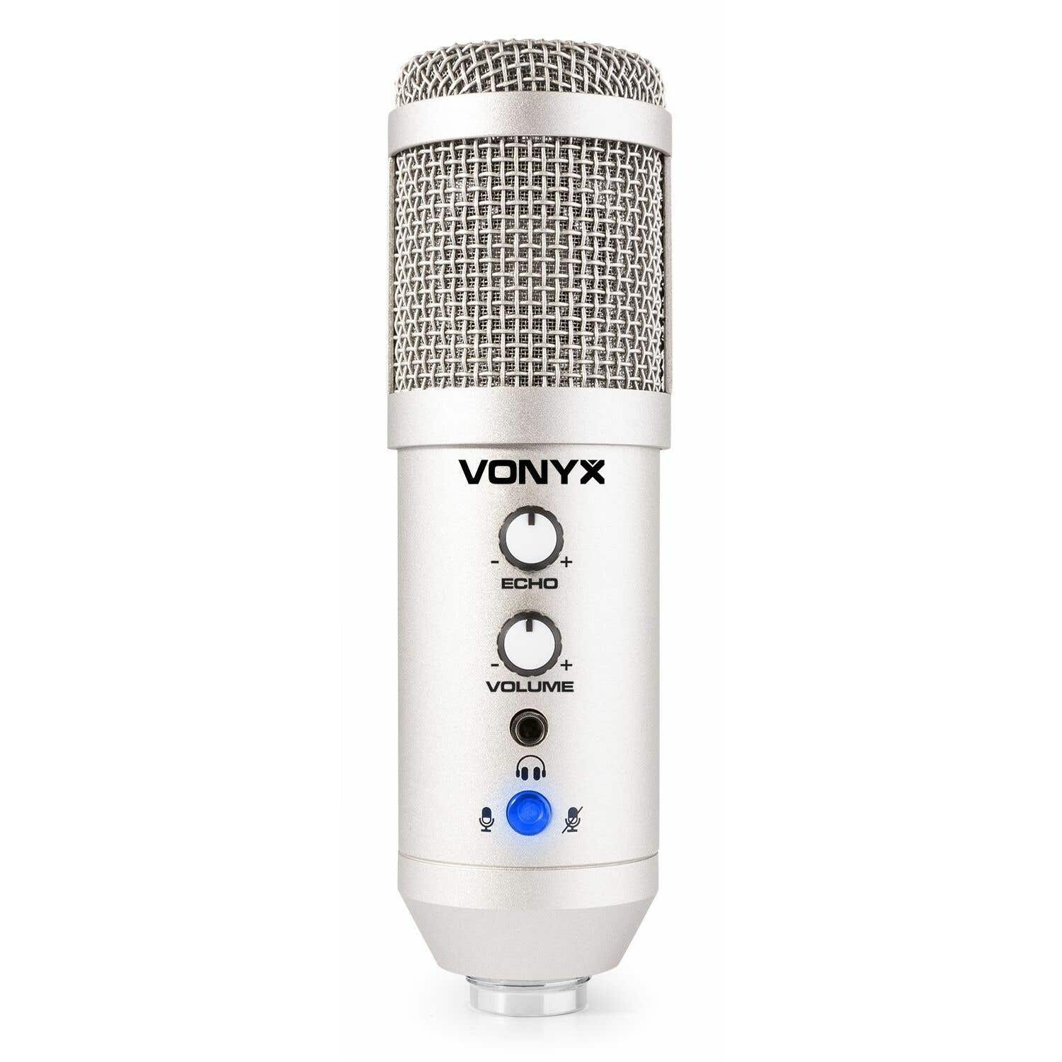 Vonyx CM320S USB studio microfoon met tafelstandaard - Titanium