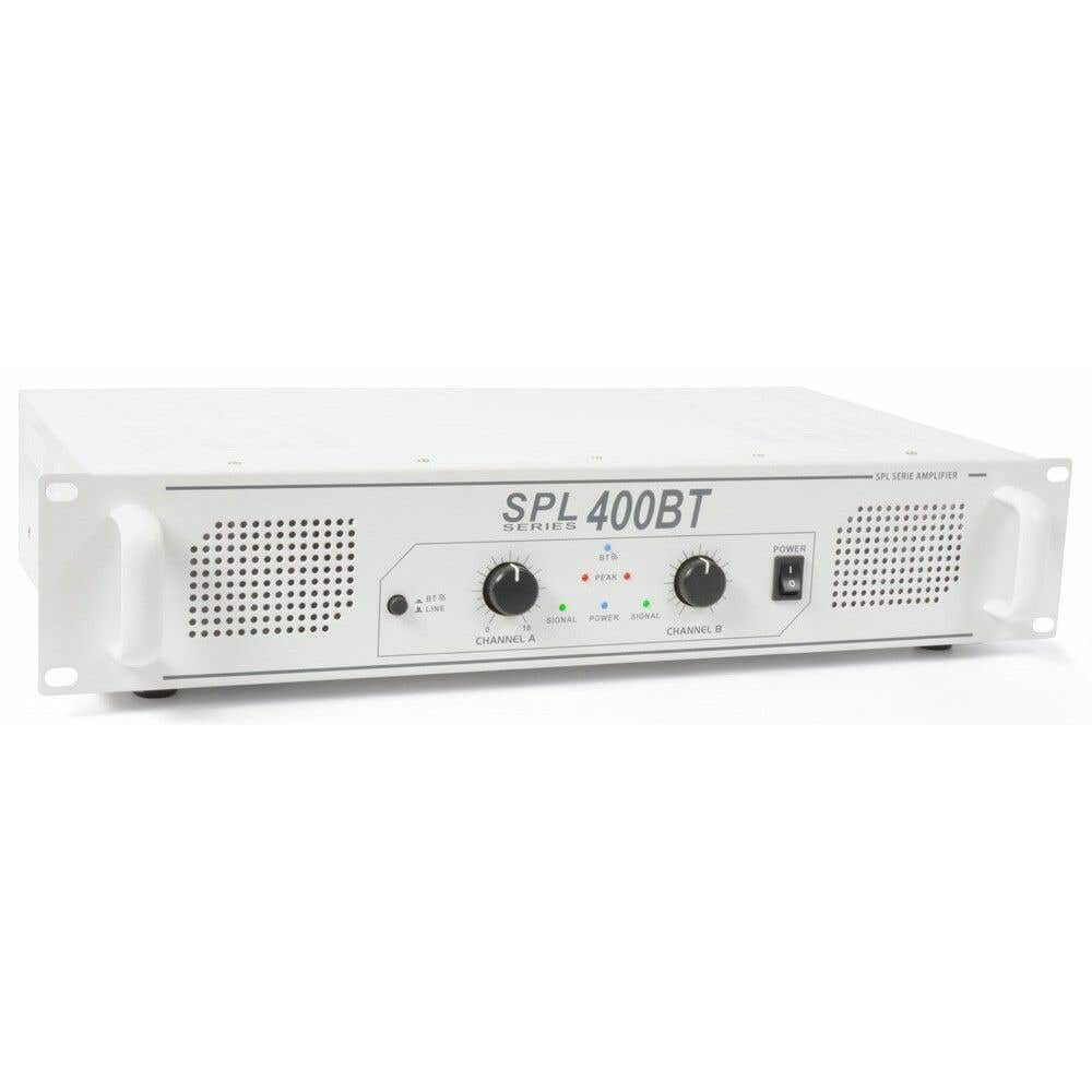 SkyTec SPL400BT 2x 200W versterker met Bluetooth Wit