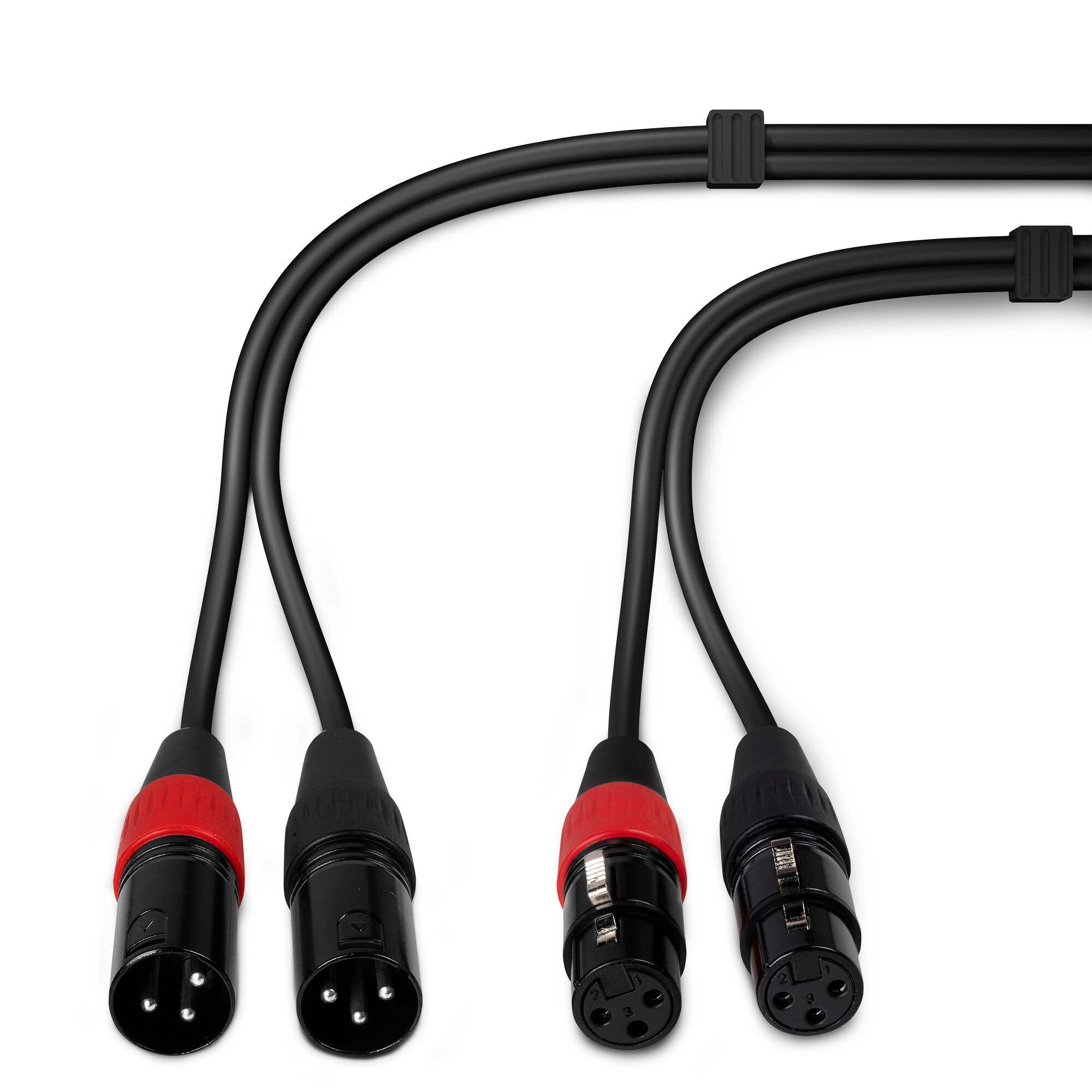 PD Connex Kabel 2x XLR Male - Female 12m Zwart