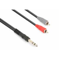 Vonyx audiokabel voor o.a. live en muziek mixers - Stereo 6.3mm jack naar RCA - 1.5 meter