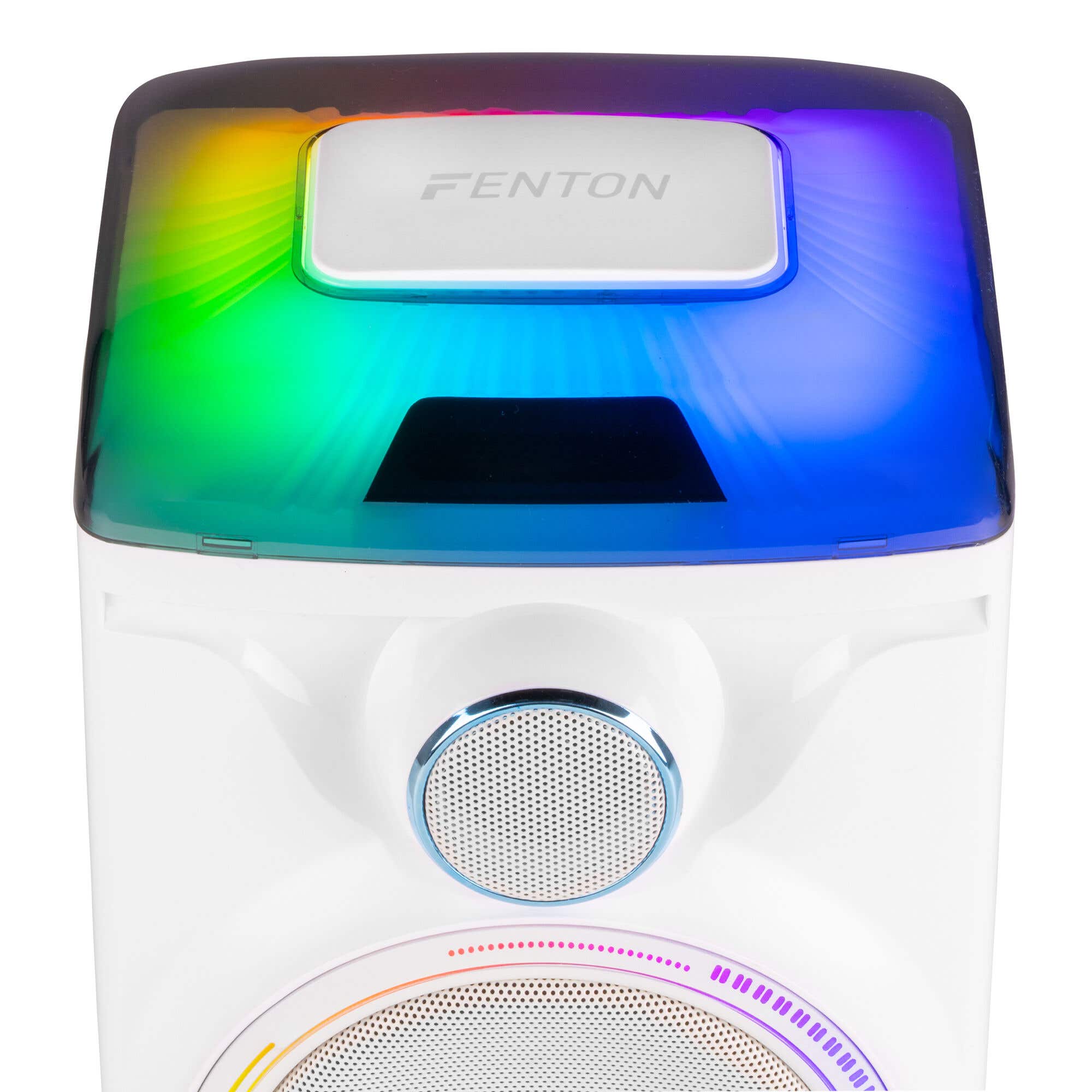 Fenton Track 2.0 Karaoke set - Speakerset met Bluetooth, microfoon en lichteffecten - 120W - Wit