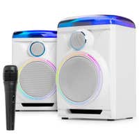 Fenton Track 2.0 Karaoke set - Speakerset met Bluetooth, microfoon en lichteffecten - 120W - Wit