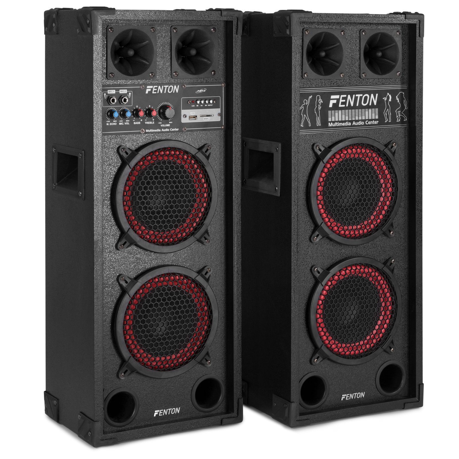 Fenton SPB-210 Actieve speakerset 2x 10" 1200W met Bluetooth