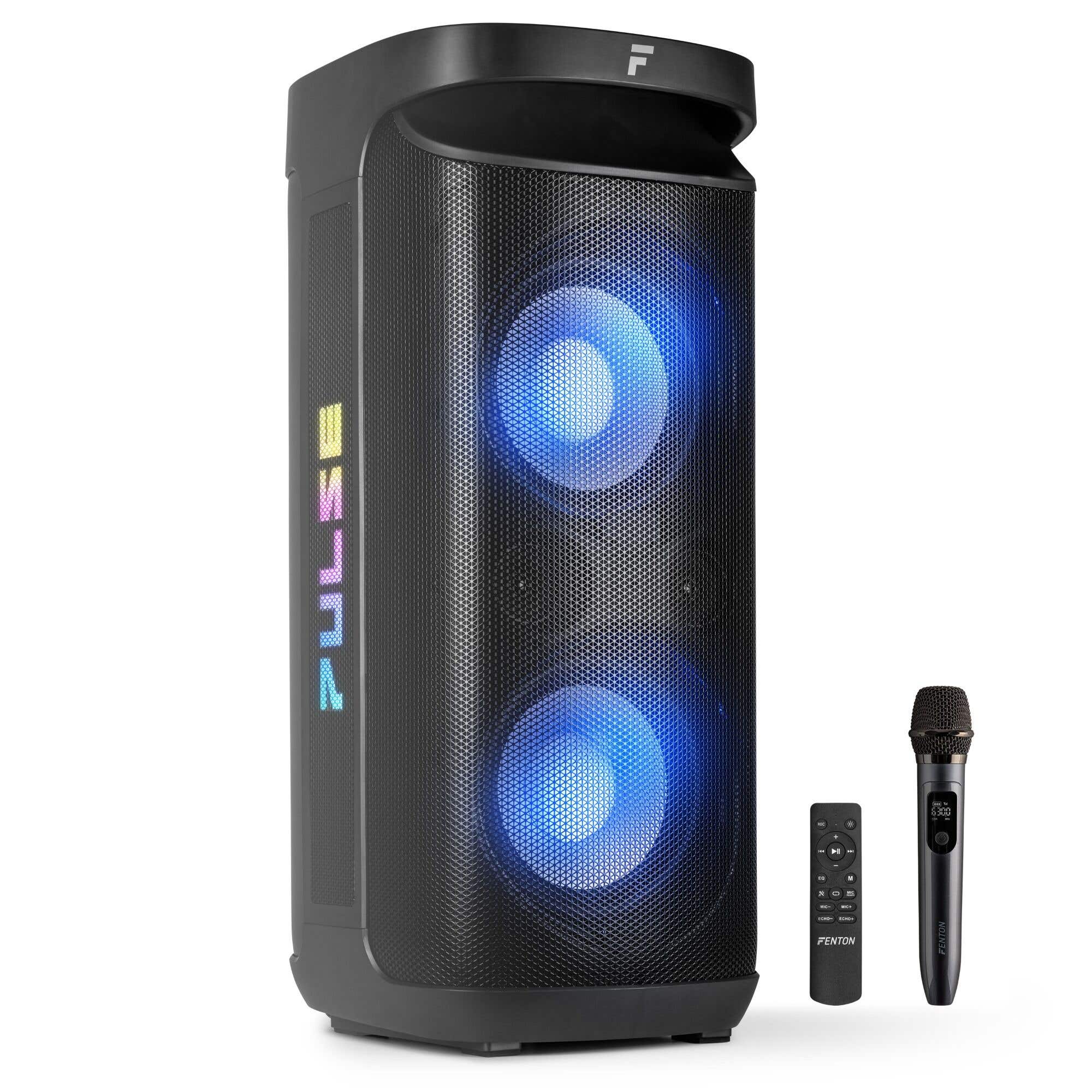 Fenton Pulse200 party speaker - Party box met LED's en oplaadbare accu