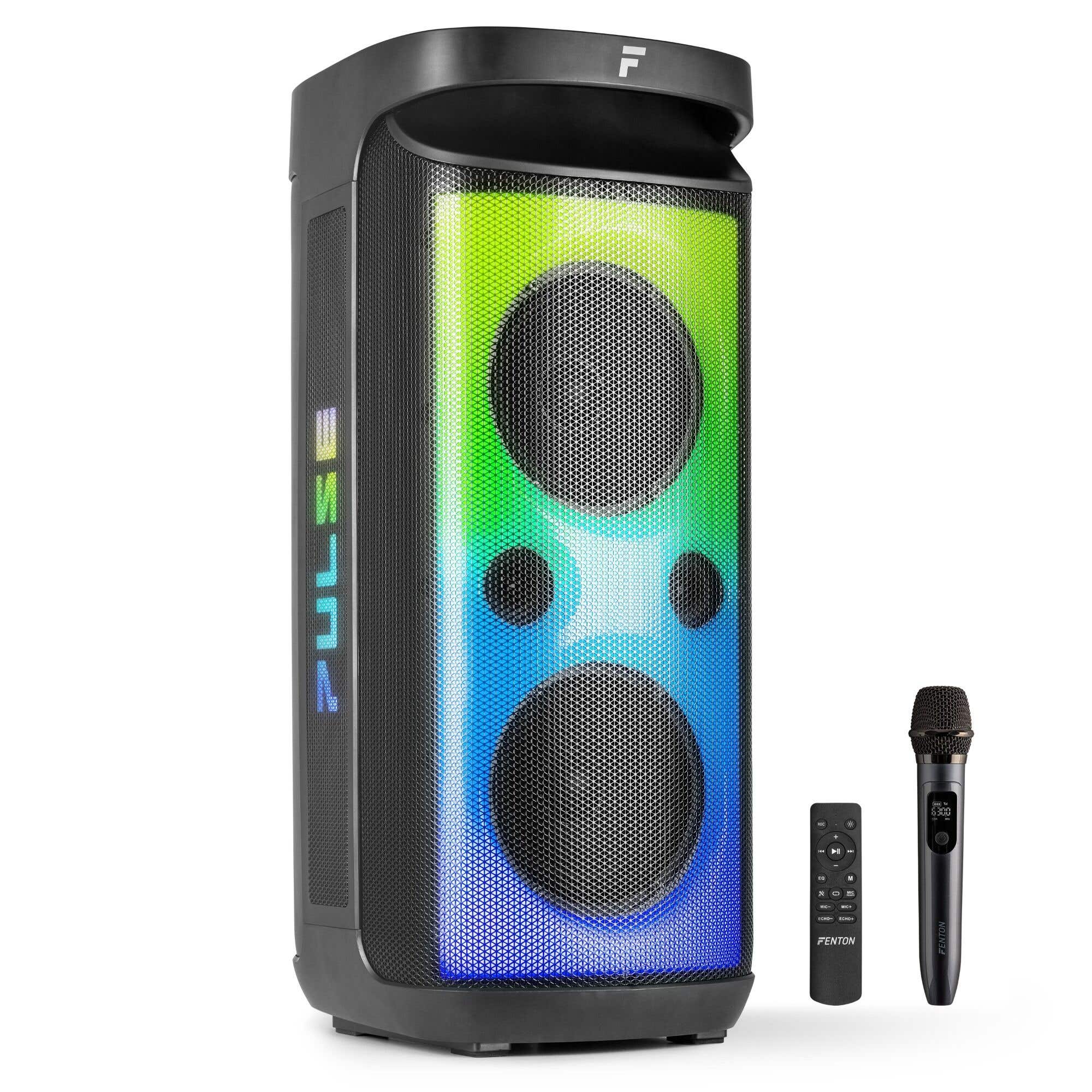 Fenton Pulse160 party speaker - Party box met LED's en oplaadbare accu