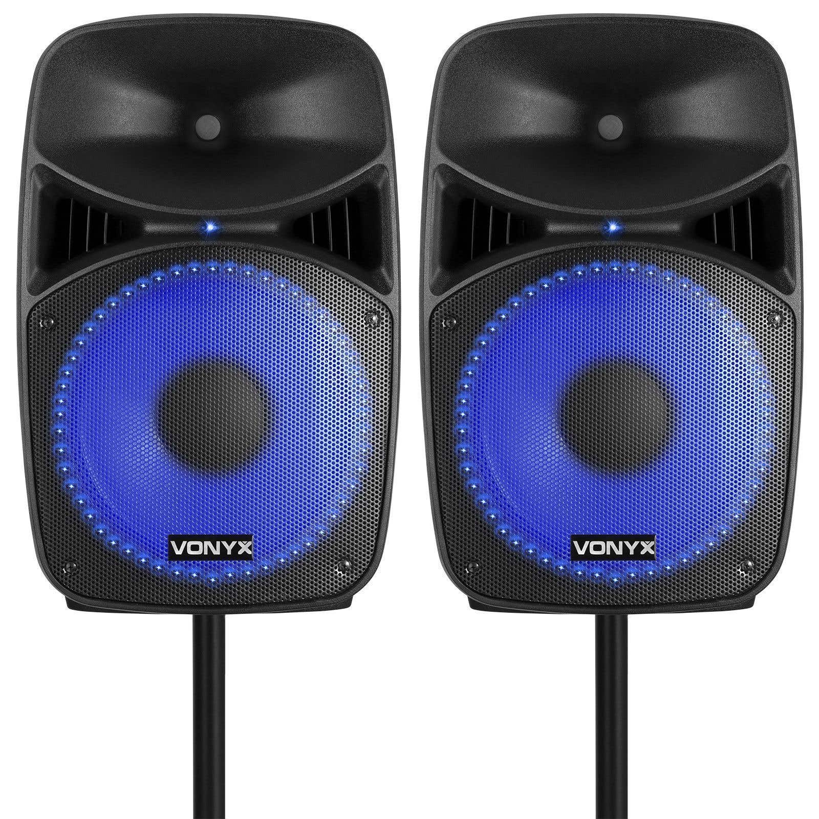Vonyx VPS122A geluidsinstallatie 800W met stands en LED's