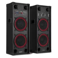 Fenton SPK-210 actieve speakers - PA speakers met Bluetooth - Dubbele 10 inch woofers - 1200W