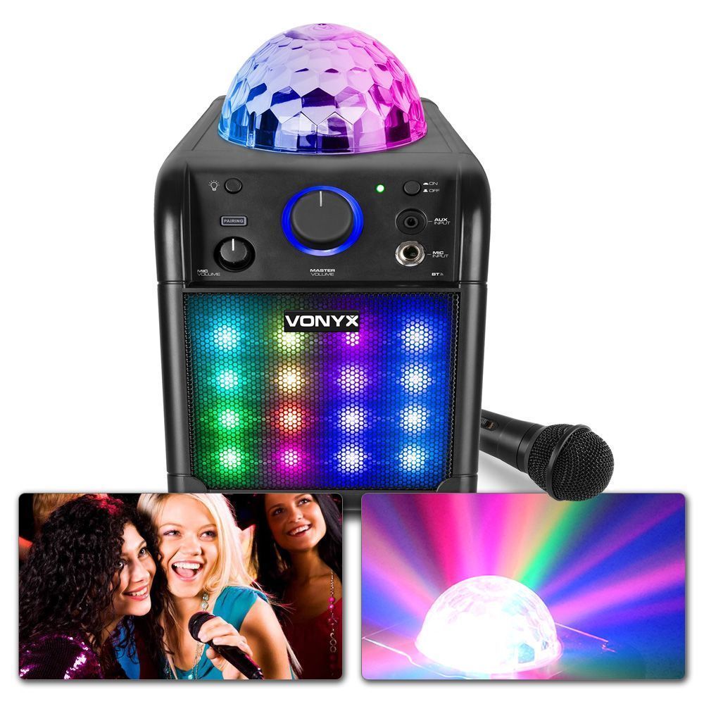 Vonyx SBS50B-PLUS Karaokeset met microfoon, Bluetooth en lichteffecten