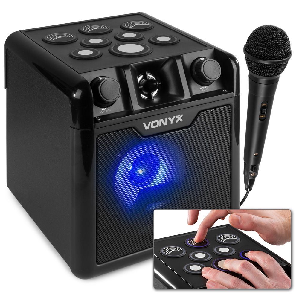 Vonyx SBS50B-DRUM Karaoke set met microfoon, Bluetooth en drumpads