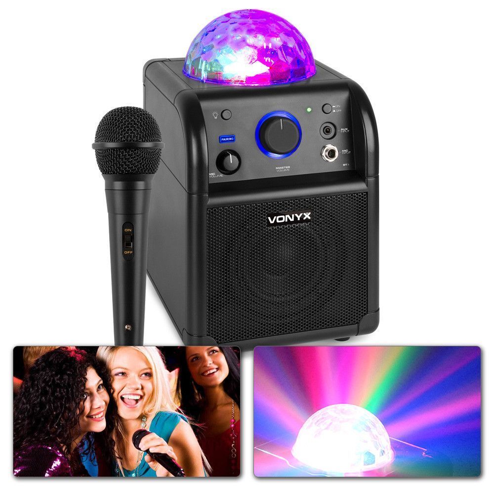 Vonyx SBS50B Karaokeset met microfoon, Bluetooth en lichteffect