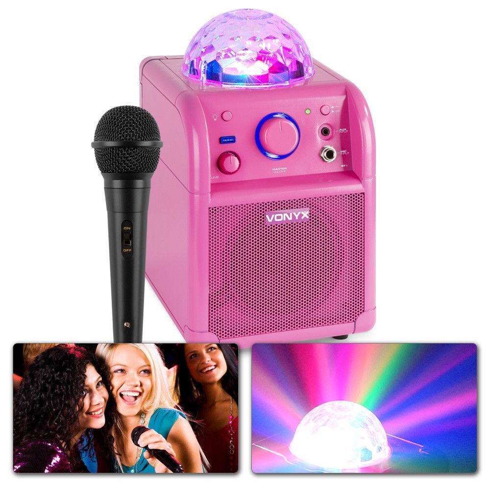 Vonyx SBS50P Karaokeset met microfoon, Bluetooth en lichteffect