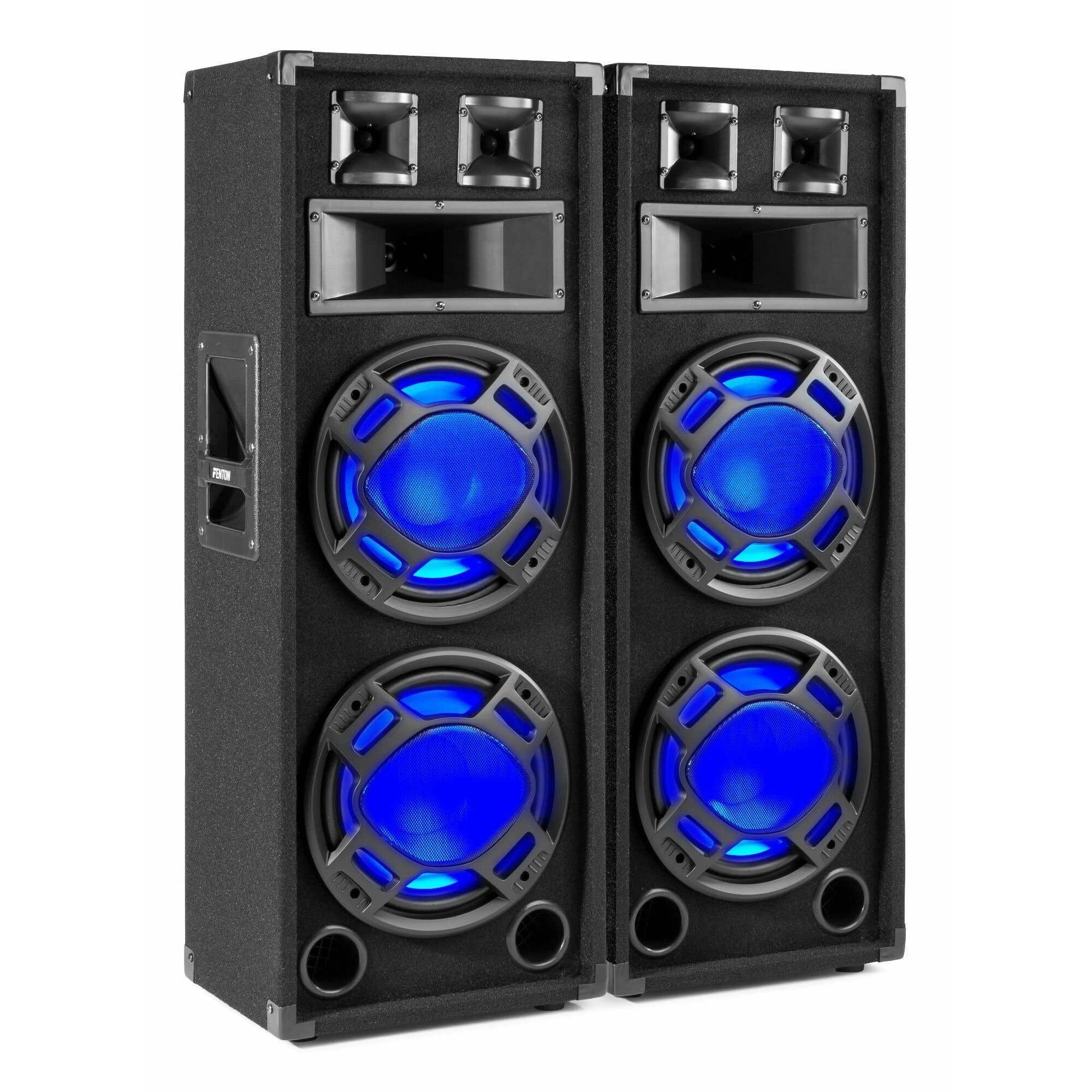 Fenton BS210 speakerset 1600W met LED disco verlichting