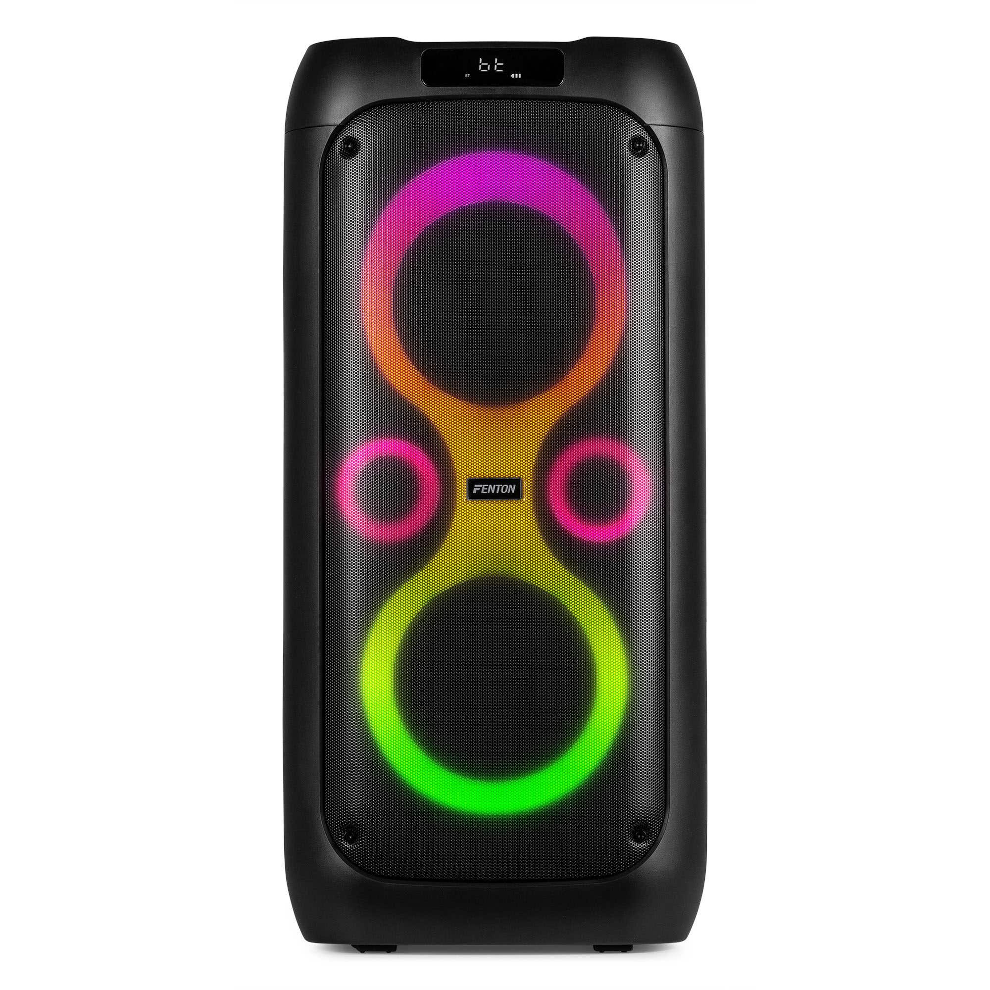 Fenton Core130 party box met microfoon - Bluetooth speaker met LED-effecten - Oplaadbare accu - 180W