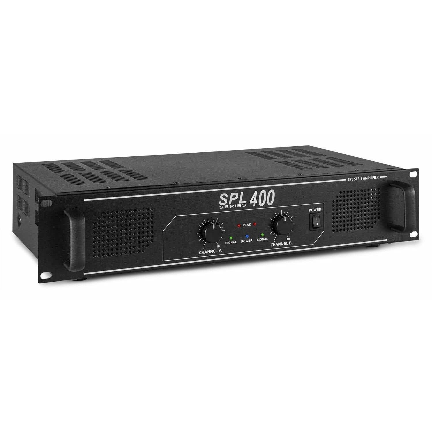 SkyTec 2 x 200W DJ PA versterker SPL400