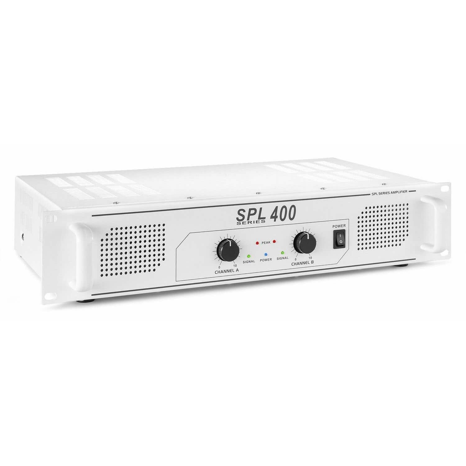SkyTec 2 x 200W DJ PA versterker SPL400 - Wit