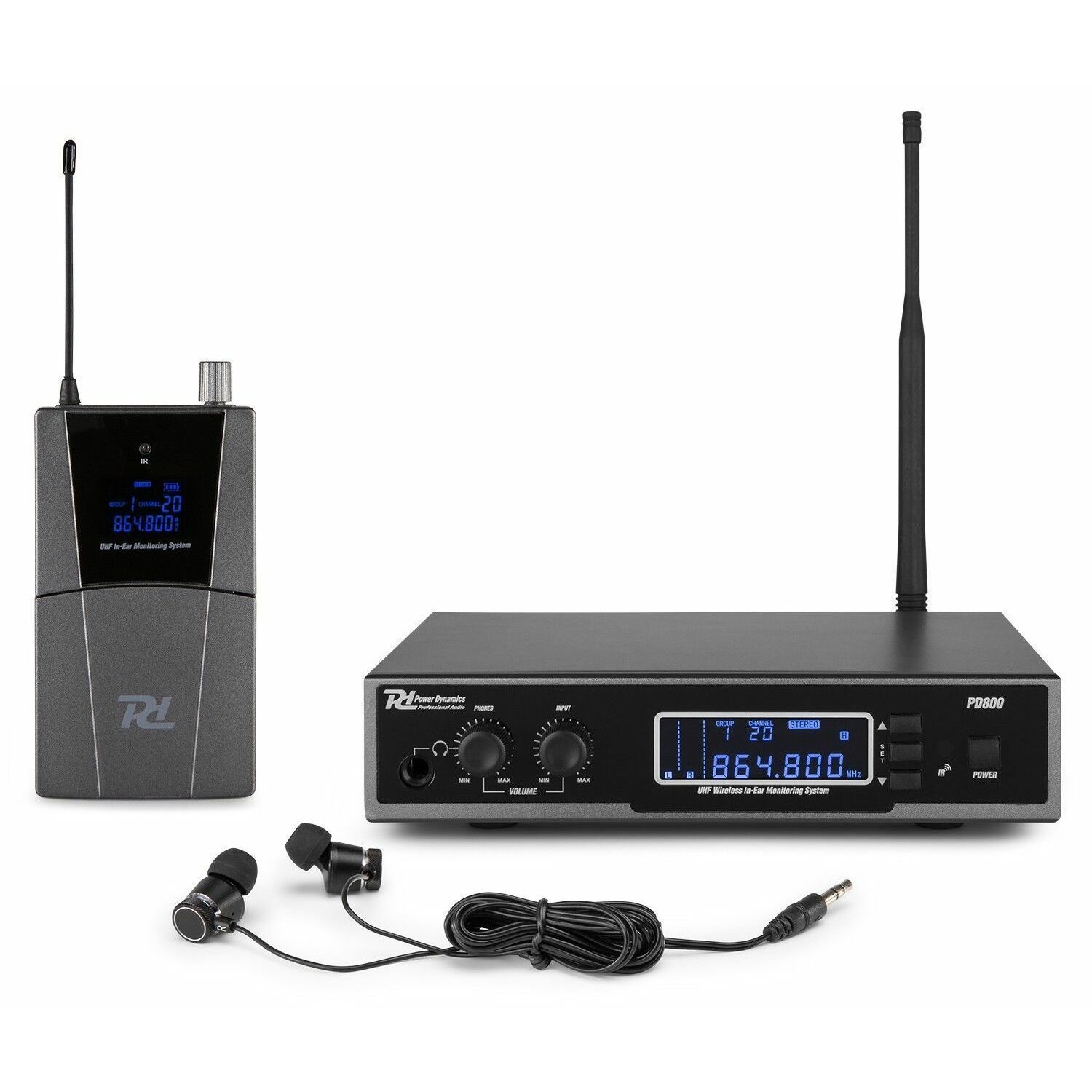 Power Dynamics PD800 professioneel in-ear monitor systeem - UHF
