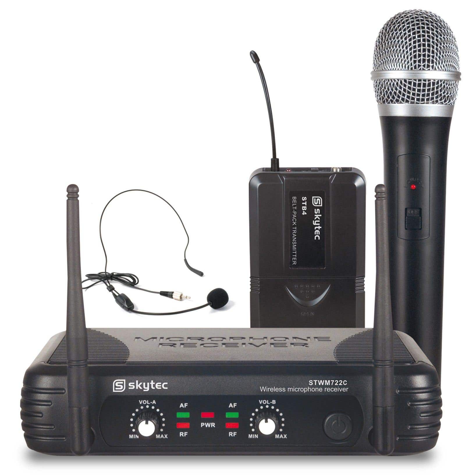 Skytec Twee Kanaals Draadloze Uhf Microfoon Headset Combinatie Stwm722C skytec kopen in de aanbieding Skytec Twee Kanaals Draadloze Uhf Microfoon Headset Combinatie Stwm722C skytec kopen in de aanbieding