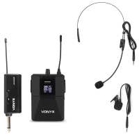 Vonyx WM55B draadloze headset microfoon met bodypack - 10 kanalen - UHF - plug & play