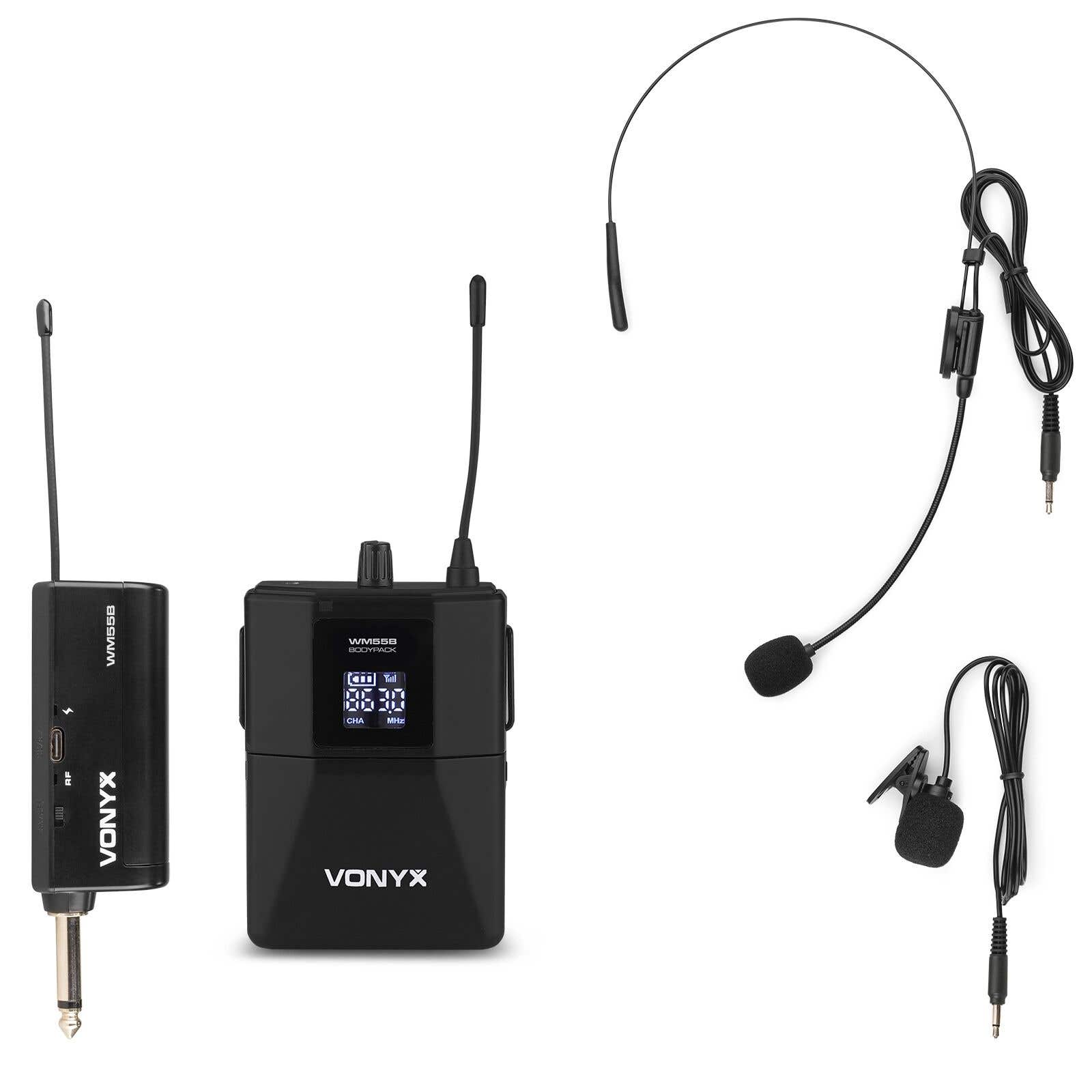 Vonyx Retourdeal -  WM55B draadloze headset microfoon met bodypack - 10