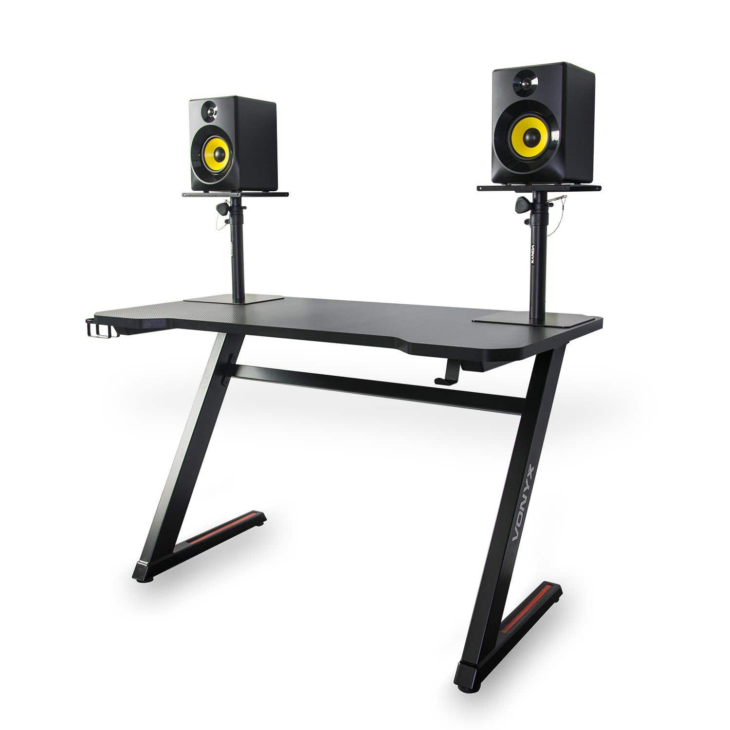 Vonyx DB15 DJ tafel / studio meubel met anti slip- en kraslaag - 120cm - Zwart