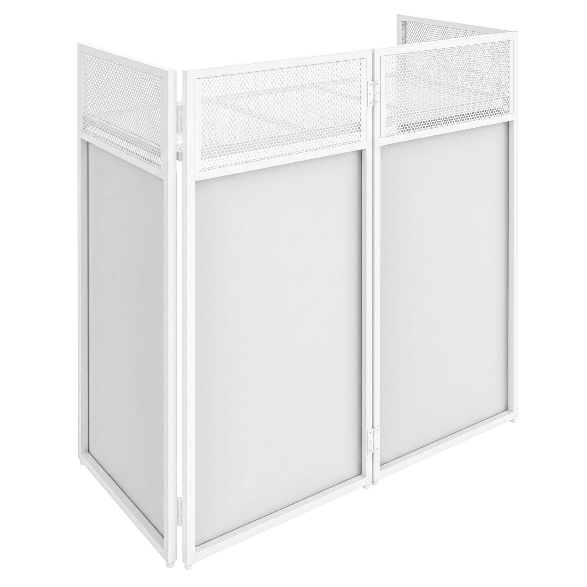 Vonyx DB4W DJ booth - Witte DJ booth inklapbaar - 1 Meter breed - Met Lycra doek en draagtas