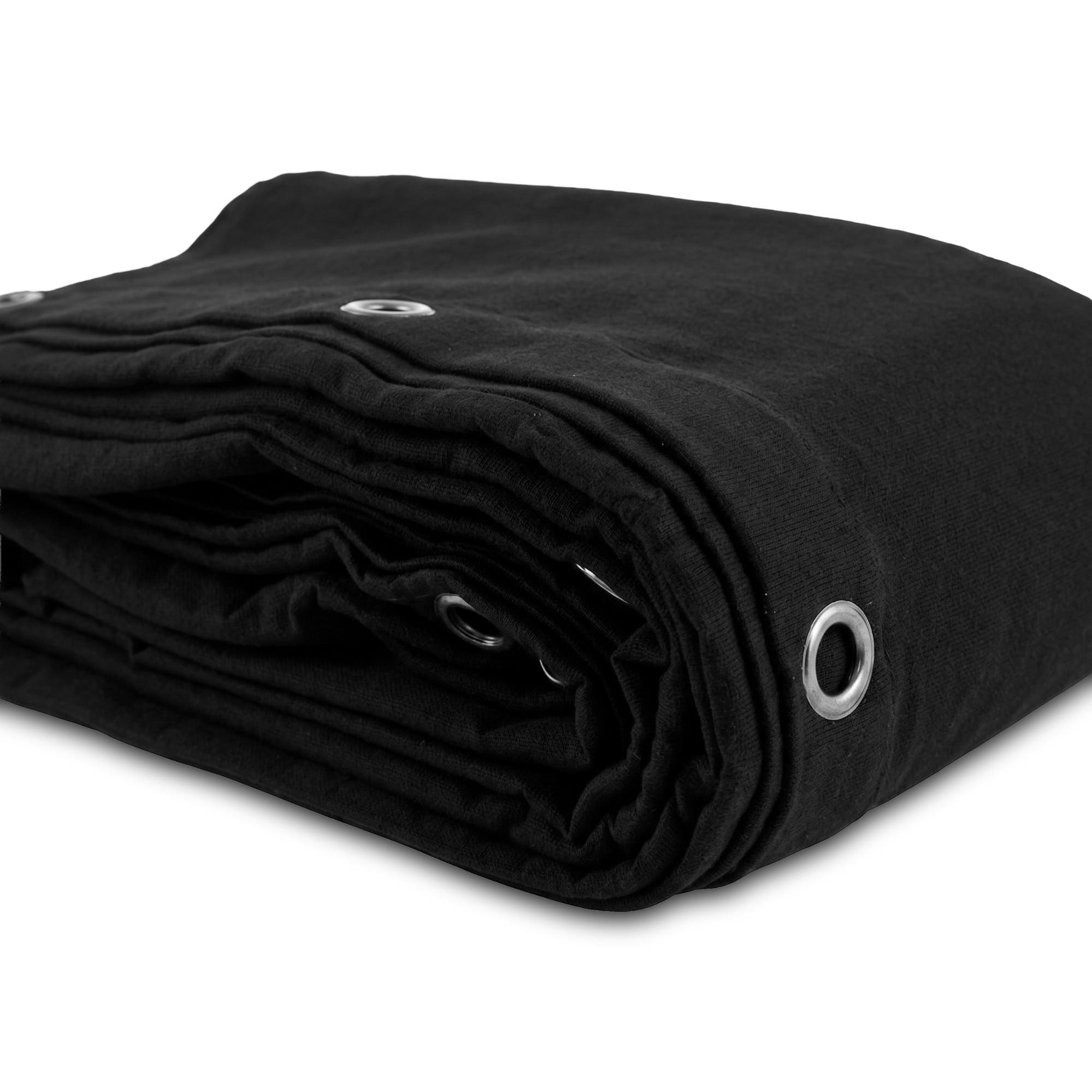 BeamZ Pro STAGE-SKIRT320 podiumrok strak- Professioneel podiumdoek - 80 x 600 cm - 320 g/m² - Zwart