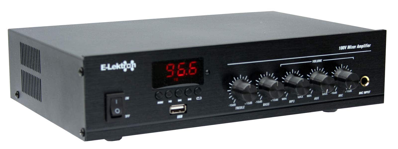 E-Lektron PA-TRON45 - 100V ELA versterker - 45W met Bluetooth en USB