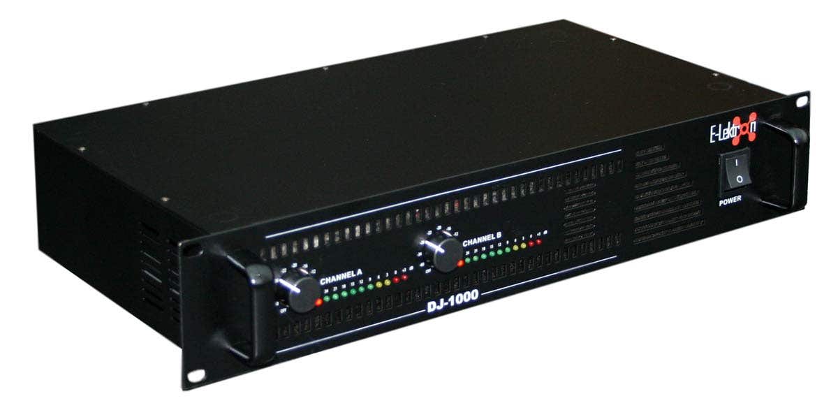 E-Lektron DJ-1000 - PA-versterker - 2 x 500 watt piekvermogen - 19 inch rackmodel