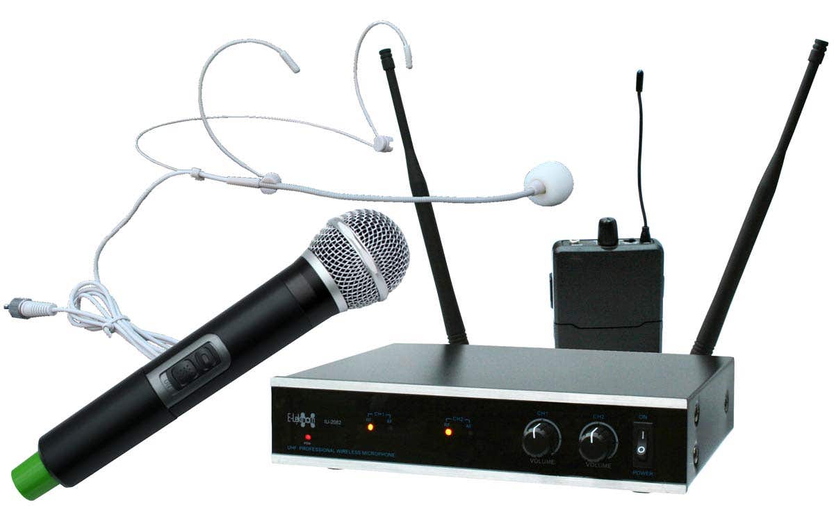 E-Lektron IU-2082HM draadloze UHF microfoonset - Handmicrofoon en headset
