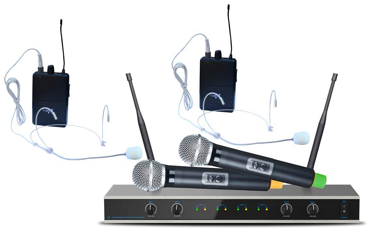 E-Lektron IU-4011MH draadloze microfoonset - 4-kanaals - UHF