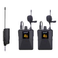 E-Lektron U-2B draadloze plug-in UHF microfoonset - 2 dasspeld microfoons