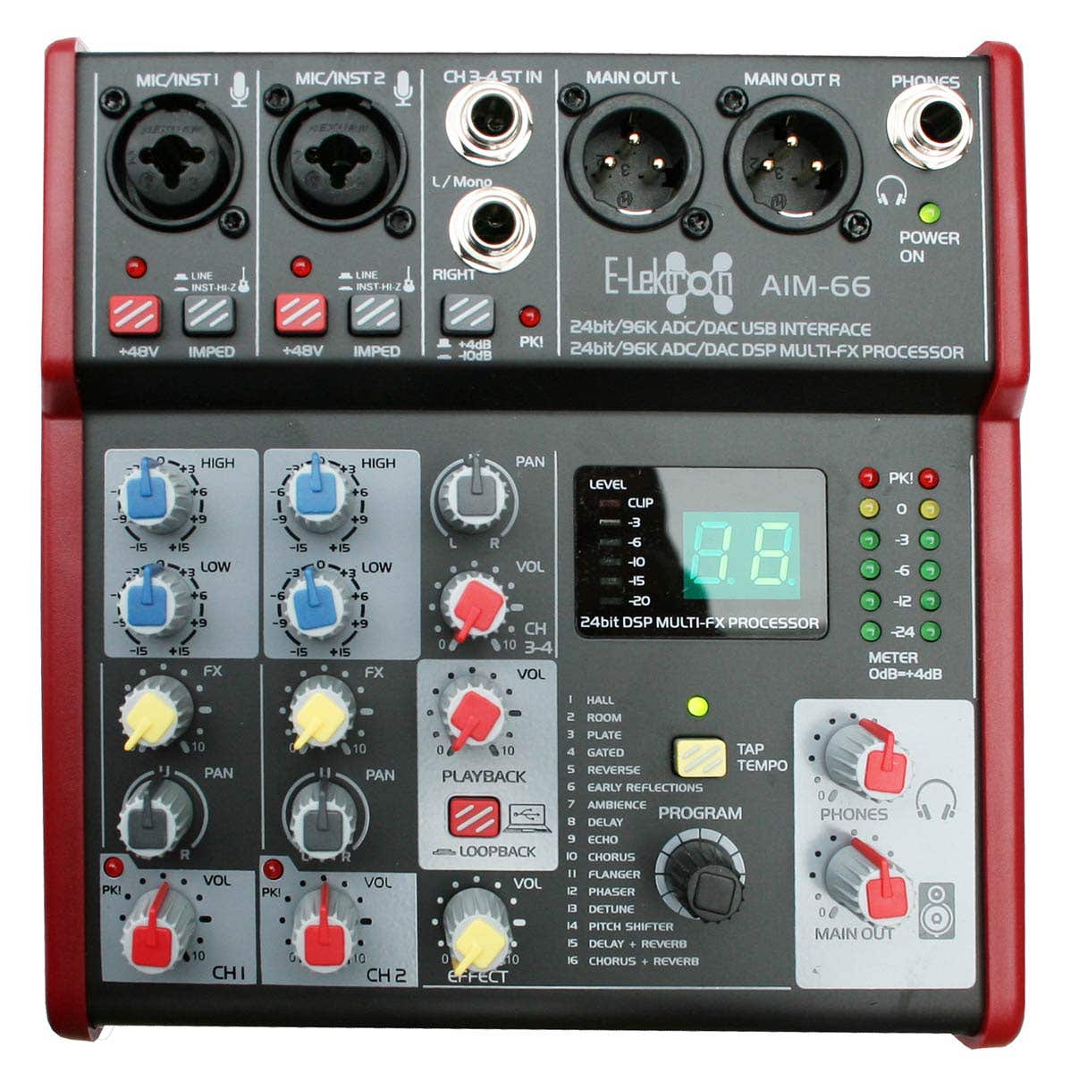 E-Lektron AIM-66 4 kanaals mengpaneel met USB interface