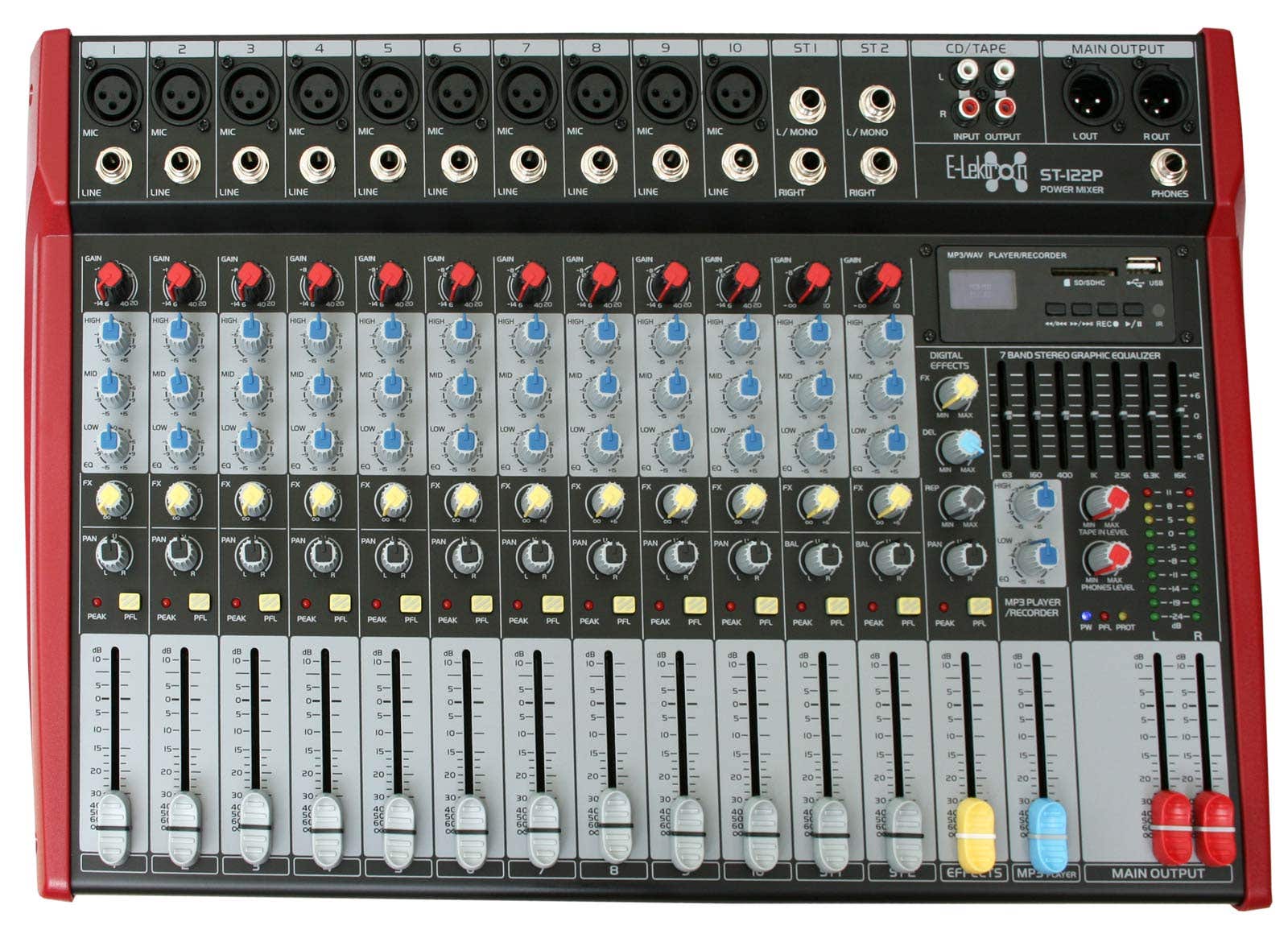 E-Lektron ST-122P mengpaneel met ingebouwde versterker en Bluetooth