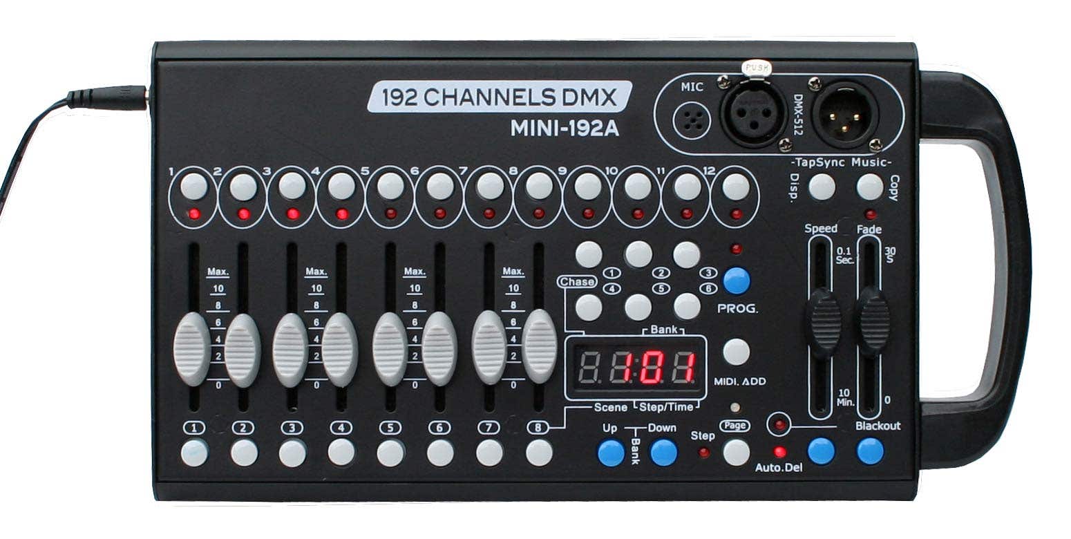 Retourdeal - E-Lektron C-192A - DMX-controller - 192 kanalen - Voor 12 DMX lichteffecten