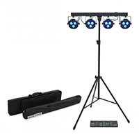 Retourdeal - E-Lektron Power Bar - LED par lichtset - Met draadloze voetcontroller - Inclusief statief en draagtassen