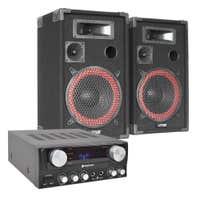 MAX DJ PA Set "Bassalt Black" 500W Complete Set Karaoke