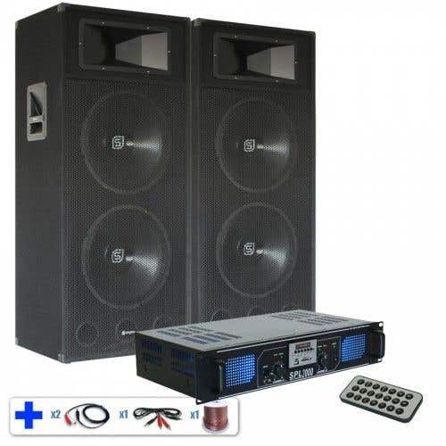SPL2000MP3 DJ PA versterker met ingebouwde USB / MP3 / SD Speler met een paar SM215 luidspreker boxen 2400W